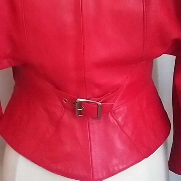 Michael Hoban North Beach Leather Red Motorcycle Jacket Vintage 80s 90s - Picture 3 of 16